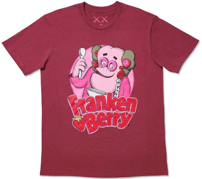 KAWS X MONSTERS FRANKEN BERRY T-SHIRT 'RED'